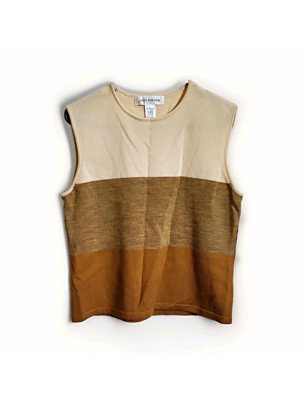 Vintage Jones New York Merino Wool Colorblock Knit Sleeveless